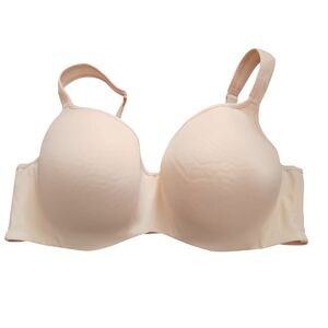 Cacique lightly lined Underwire balconette Bra sz 42DD tan nude WL402